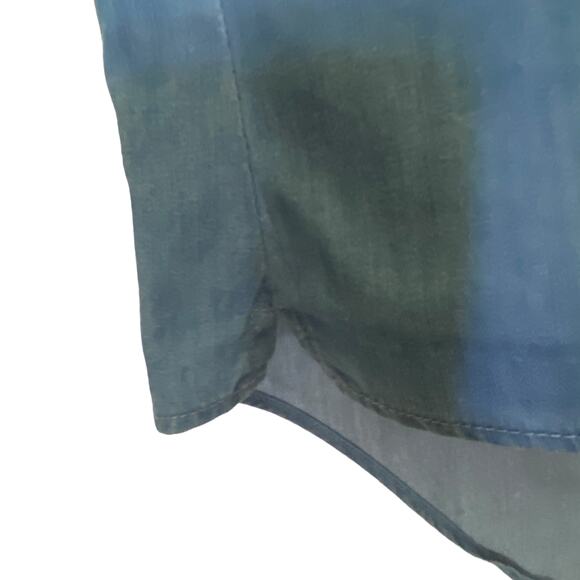 J. CREW FACTORY Top Women's Size 8 Sleeveless Denim Chambray Shirt Tie Waist - Picture 9 of 11